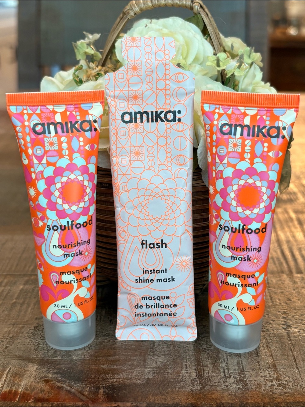 NEW Amika SOULFOOD Nourishing MASK Masque DUO  + **Bonus** FLASH Shine Mask!